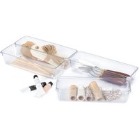 LIVIVO 4 Medium Drawer Organiser Trays for Home Office Storage in Clear | Size: XL