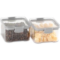 LIVIVO 460ml Stackable Airtight Food Storage Containers - Set of 2 in Clear