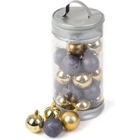 Christmas Village 30PC Classic Christmas Bauble Set - 6cm in Metallic Gold