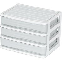LIVIVO 3-Drawer Compact Desktop Organiser in Light Grey