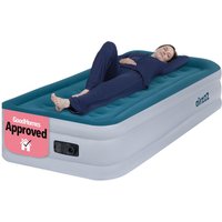Self Inflating Double Air Bed Built Electric Pump Blow Up Mattress Flocked Top 196 x 97 x 47cm Single
