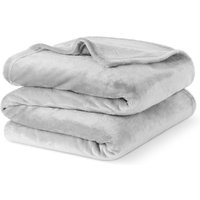 LIVIVO Ultra Soft Flannel Fleece Throw Blanket in Grey | Size: 150 cm x 200 cm