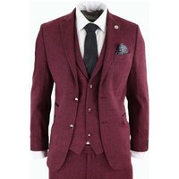 stz11 3 Piece Tweed Suit Herringbone 46R