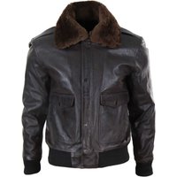 Leather Collar Bomber Jacket