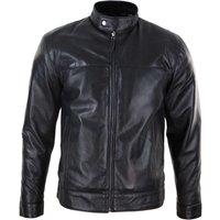 Leather Jacket Nehru Grandad Collar Biker