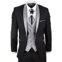 4 Piece Wedding Suit Groom Cravat 40R