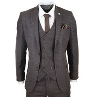 3 Piece Suit Double Breasted Tweed 36R