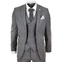 3 Piece Suit Double Breasted Tweed 48R