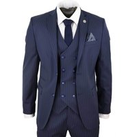 3 Piece Suit Gatsby 1920s Gangster Pinstripe 44R