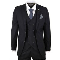 3 Piece Suit Gatsby 1920s Gangster Pinstripe 36R