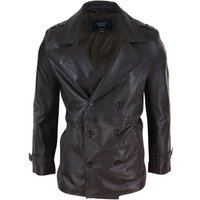 Leather 3 4 Double Breasted Coat