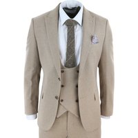 3 Piece Suit Tan Double Breasted Camel 38R