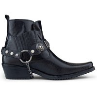 Real Leather Cowboy Ankle Boots Chain