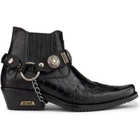 Real Leather Cuban Heel Cowboy Ankle Boots