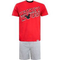 Disney Men's Mickey Mouse Short Pyjamas in Red | Size: Small