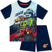 Blaze and the Monster Machines Boy's Short Sleeve Pyjamas in Blue | Size: 4-5 Years