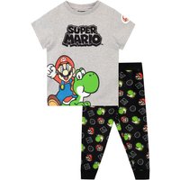 Super Mario Boy's Mario & Yoshi Pyjamas in Grey | Size: 7-8 Years