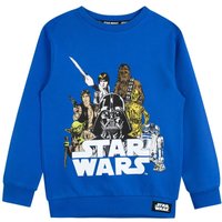 Star Wars Boy's Darth Vader Yoda Chewbacca & R2D2 Sweatshirt in Blue | Size: 6-7 Years