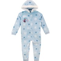 Disney Girl's Frozen Onesie Fleece Hooded All In One in Blue | Size: 7-8 Years