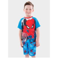 Marvel Boy's Spiderman Short Pyjamas in Blue | Size: 3-4 Years