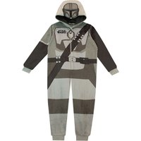 Star Wars The Mandalorian Onesie Fleece All In One in Grey | Size: 8-9 Years