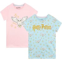 Harry Potter Girl's Hedwig T-Shirt 2 Pack in Baby Blue | Size: 11-12 Years