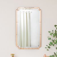 Melody Maison Rectangle Pink Glass Art Deco Wall Mirror 60cm X 100cm in Dark Pink | Size: 60 cm X 100 cm