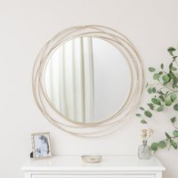 Melody Maison Large Round Champagne Swirl Mirror - 92cm X 92cm in Metallic Silver | Size: 92 cm X 92 cm