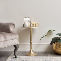 Melody Maison Round Gold Metal Side Table in Metallic Gold