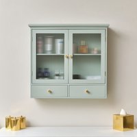 Melody Maison Duck Egg Blue Reeded Glass Wall Cabinet With Drawers