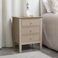 Melody Maison 3 Drawer Bedside Table - Hales Tan Range in Beige