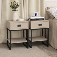 Melody Maison Pair Of One Drawer Bedside Table - Elle Black Stone Range