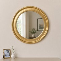 Melody Maison Large Round Gold Vintage Wall Mirror 80cm X 80cm | Size: 80 cm X 80 cm
