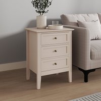 Melody Maison 3 Drawer Bedside Table - Rowley Taupe Grey Range in Beige