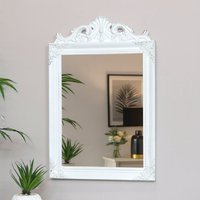 Melody Maison Antique White Wall Mirror 36cm X 55cm | Size: 36 cm X 55 cm