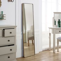 Melody Maison Tall Brushed Gold Thin Framed Wall Mirror / Leaner Mirror 42cm X 156cm | Size: 42 cm X 156 cm