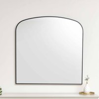 Melody Maison Large Black Framed Arched Wall Mirror 92cm X 91cm | Size: 92 cm X 91 cm