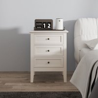 Melody Maison 3 Drawer Bedside Table - Rowley Pale Cream Range