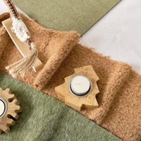 Melody Maison Large Beige Wool Table Runner - 140cm (1.4m / 55.1')