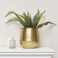 Melody Maison Gold Hammered Metal Planter 20cm X 20cm | Size: 20 cm X 20 cm