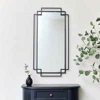 Melody Maison Black Geometric Matt Wall Mirror 94cm X 48cm | Size: 94 cm X 48 cm