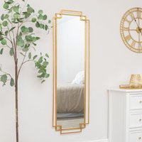 Melody Maison Gold Art Deco Wall Mirror 142cm X 47cm | Size: 142 cm X 47 cm