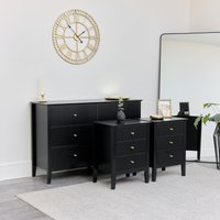Melody Maison Large Chest Of Drawers & Pair Of Bedside Tables - Hales Black Range