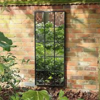 Melody Maison Extra Large Matt Black Window Mirror 144cm X 59cm | Size: 144 cm X 59 cm