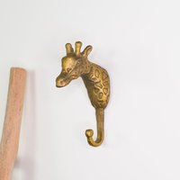 Melody Maison Gold Metal Giraffe Wall Hook in Metallic Gold