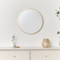 Melody Maison Round Gold Wall Mirror - 50cm X 50cm | Size: 50 cm X 50 cm