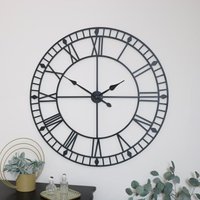 Melody Maison Extra Large Black Metal Skeleton Clock 100cm X 100cm | Size: 100 cm X 100 cm