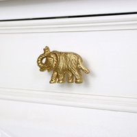 Melody Maison Gold Elephant Drawer Knob in Metallic Gold
