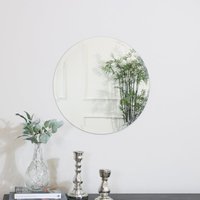 Melody Maison Round Frameless Bevelled Mirror 50cm X 50cm in Clear | Size: 50 cm X 50 cm
