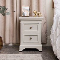Melody Maison Taupe-Grey Two Drawer Bedside Table - Daventry Taupe-Grey Range in Taupe